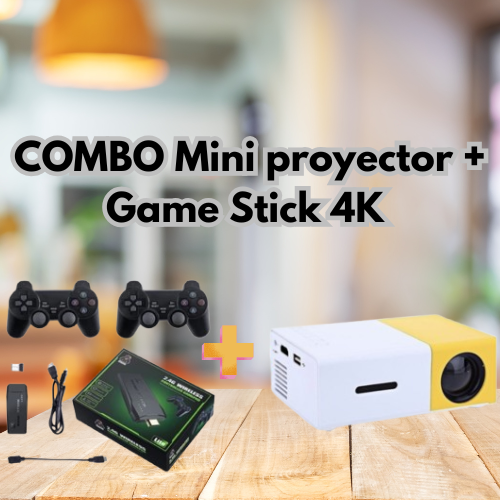 Combo Mini Proyector Led & Game Stick 4k