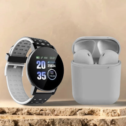 Reloj Smart Watch Inteligente 119 + audifonos I12